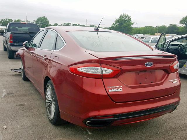 3FA6P0K95DR163501 - 2013 FORD FUSION TIT RED photo 3