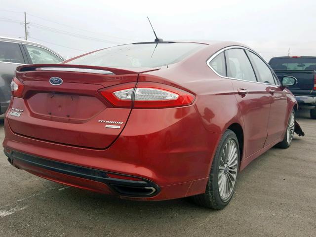 3FA6P0K95DR163501 - 2013 FORD FUSION TIT RED photo 4