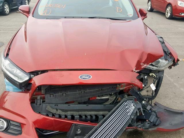 3FA6P0K95DR163501 - 2013 FORD FUSION TIT RED photo 7