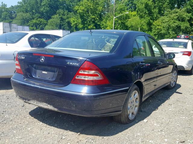 WDBRF92H56F805199 - 2006 MERCEDES-BENZ C 280 4MAT BLUE photo 4