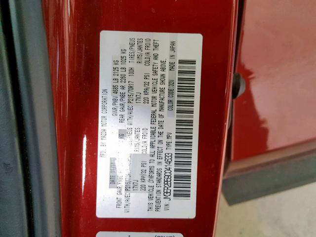 JM3ER2B59C0414633 - 2012 MAZDA CX-7 RED photo 10