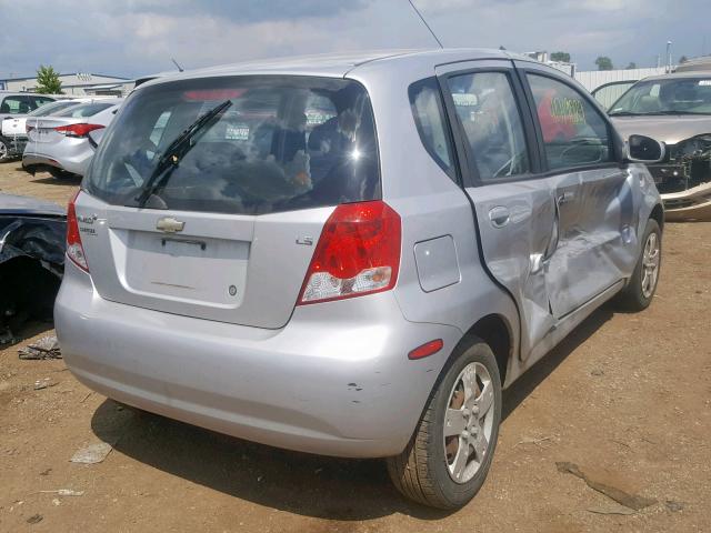 KL1TD66677B794629 - 2007 CHEVROLET AVEO BASE Gümüş foto 4
