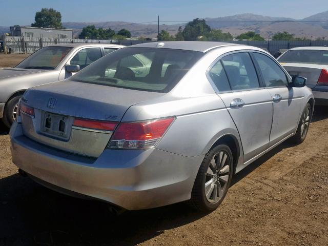 1HGCP3F86BA021943 - 2011 HONDA ACCORD EXL SILVER photo 4