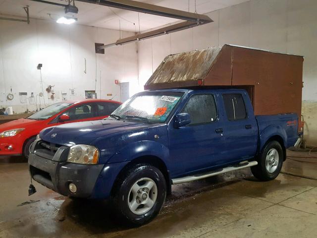 1N6ED27Y81C382177 - 2001 NISSAN FRONTIER C BLUE photo 2