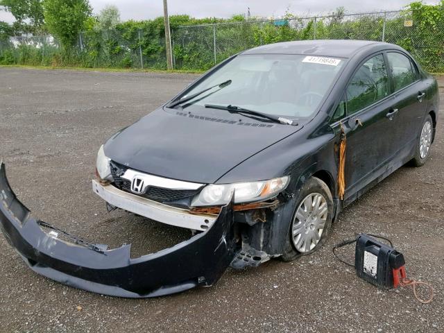 2HGFA1F24AH016111 - 2010 HONDA CIVIC DX BLACK photo 2