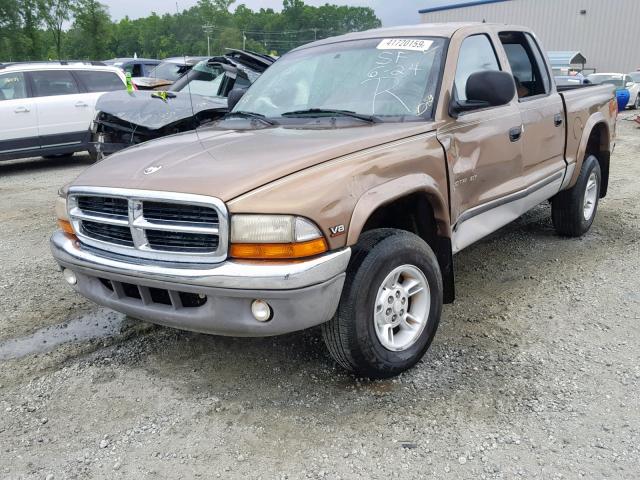 1B7HG2AZ5YS782013 - 2000 DODGE DAKOTA QUA BROWN photo 2