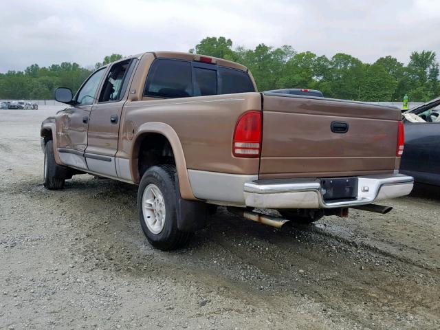 1B7HG2AZ5YS782013 - 2000 DODGE DAKOTA QUA BROWN photo 3