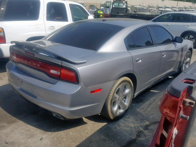 2C3CDXHG0EH100635 - 2014 DODGE CHARGER SX SILVER photo 4