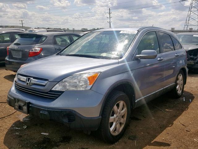 JHLRE38768C011769 - 2008 HONDA CR-V EXL BLUE photo 2