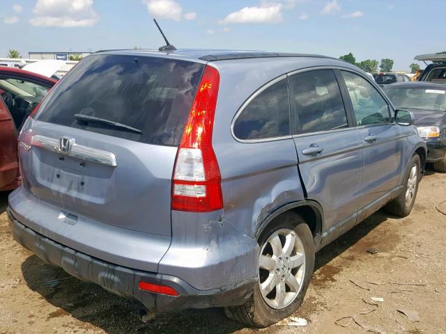 JHLRE38768C011769 - 2008 HONDA CR-V EXL BLUE photo 4