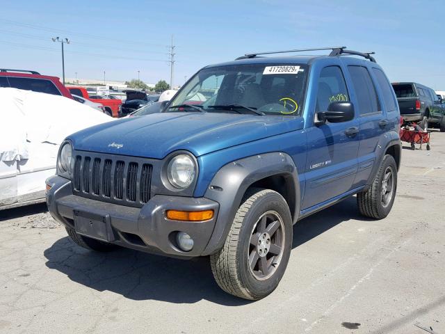 1J4GL48K63W670733 - 2003 JEEP LIBERTY SP BLUE photo 2