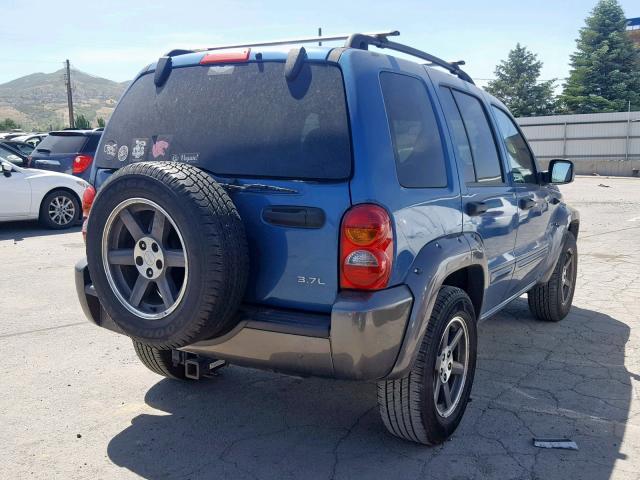 1J4GL48K63W670733 - 2003 JEEP LIBERTY SP BLUE photo 4