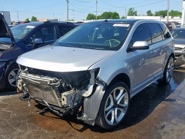 2FMDK3AK2BBB51433 - 2011 FORD EDGE SPORT SILVER photo 2