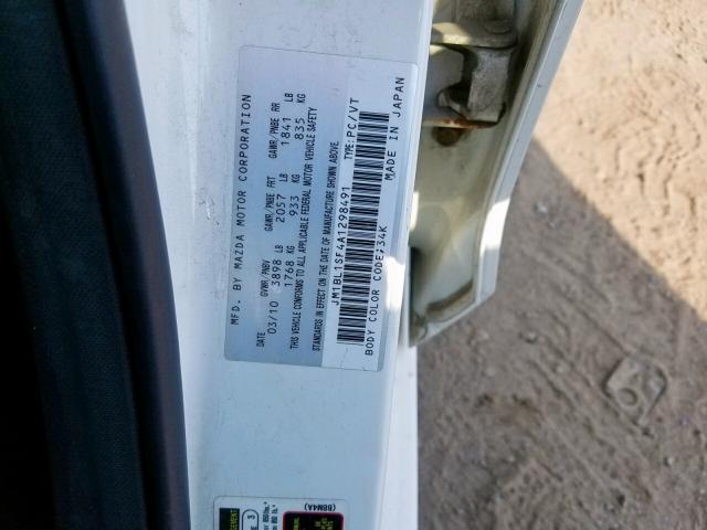 JM1BL1SF4A1298491 - 2010 MAZDA 3 I WHITE photo 10