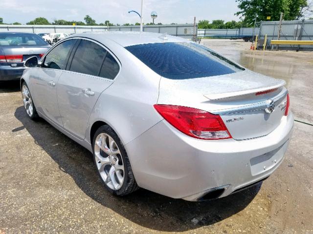 2G4GV5GV0C9175000 - 2012 BUICK REGAL GS SILVER photo 3