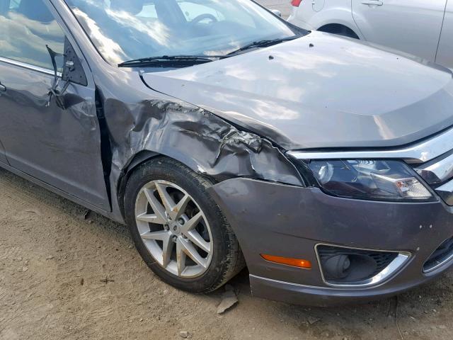 3FAHP0JA5BR263289 - 2011 FORD FUSION SEL SILVER photo 9