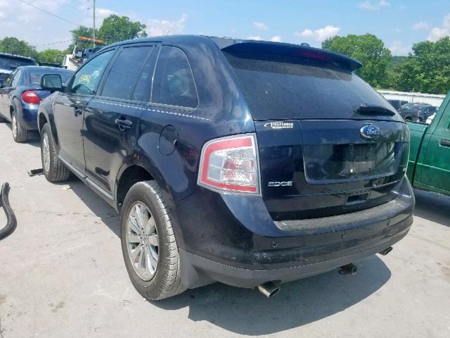 2FMDK38C58BA01582 - 2008 FORD EDGE SEL BLACK photo 3