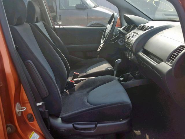 JHMGD38627S059688 - 2007 HONDA FIT S ORANGE photo 5