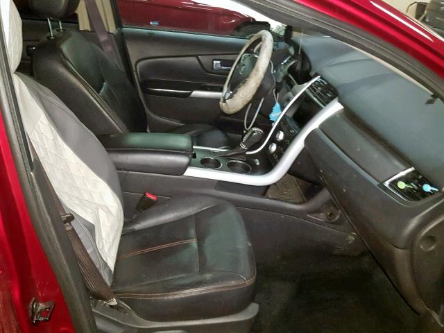 2FMDK4JC0DBB29402 - 2013 FORD EDGE SEL RED photo 5