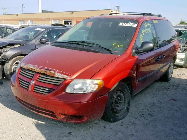 1D4GP25R15B275288 - 2005 DODGE CARAVAN SE RED photo 2