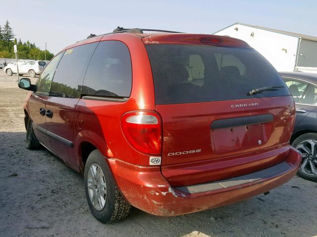 1D4GP25R15B275288 - 2005 DODGE CARAVAN SE RED photo 3