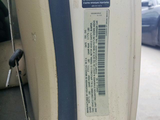 3VWRF31Y56M333499 - 2006 VOLKSWAGEN NEW BEETLE თეთრი ფოტო 10