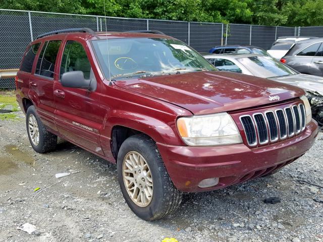 1J4GW58N83C572781 - 2003 JEEP GRAND CHER MAROON photo 1