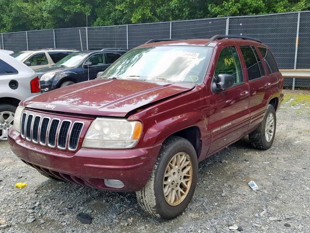 1J4GW58N83C572781 - 2003 JEEP GRAND CHER MAROON photo 2