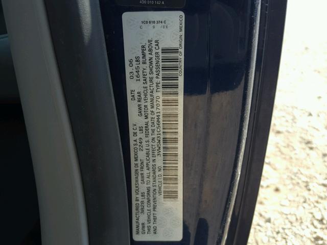 3VWSW31C56M417070 - 2006 VOLKSWAGEN NEW BEETLE Mavi foto 10