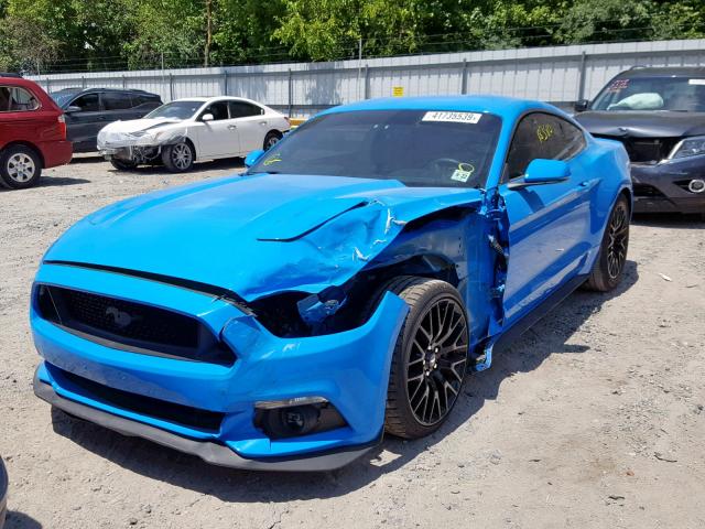 1FA6P8CF8H5328081 - 2017 FORD MUSTANG GT BLUE photo 2