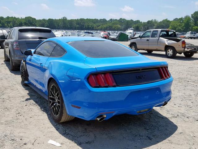 1FA6P8CF8H5328081 - 2017 FORD MUSTANG GT BLUE photo 3