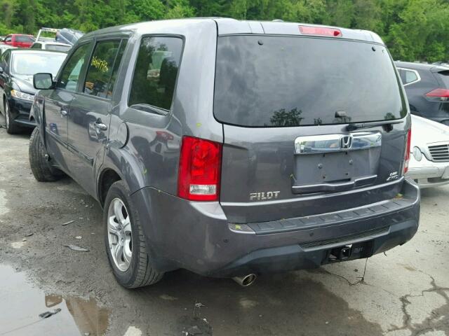 5FNYF4H78EB012657 - 2014 HONDA PILOT EXLN GRAY photo 3