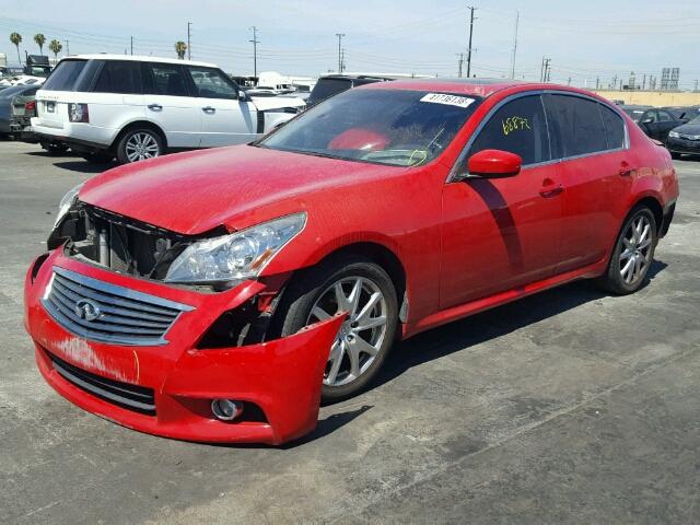 JN1CV6AR1DM351807 - 2013 INFINITI G37 RED photo 2