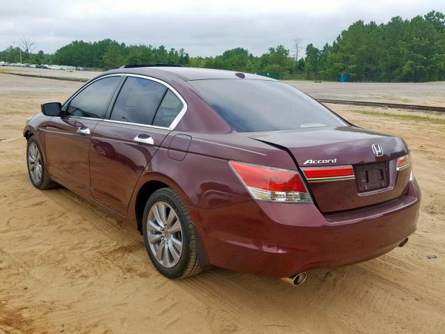 1HGCP3F8XCA014561 - 2012 HONDA ACCORD EXL MAROON photo 3