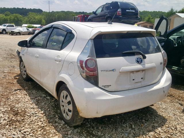 JTDKDTB31C1031312 - 2012 TOYOTA PRIUS C WHITE photo 3