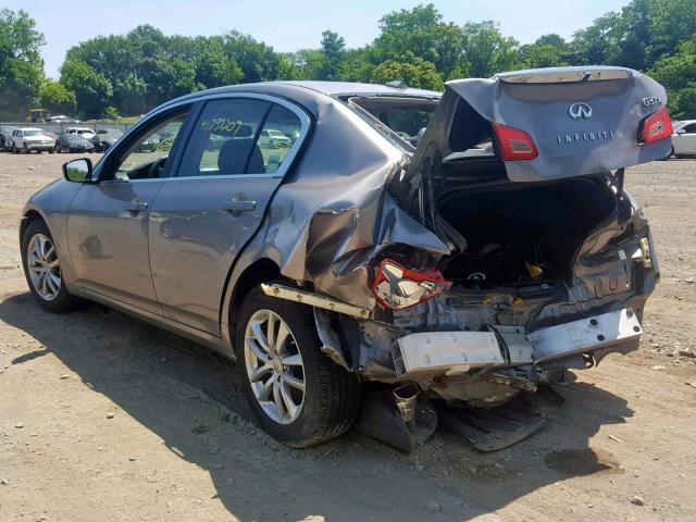 JNKCV61F89M363235 - 2009 INFINITI G37 GRAY photo 3