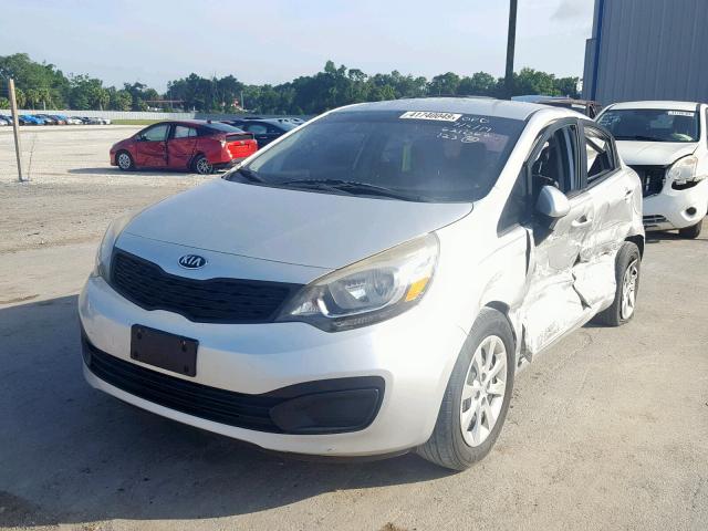 KNADM4A34D6222594 - 2013 KIA RIO LX SILVER photo 2