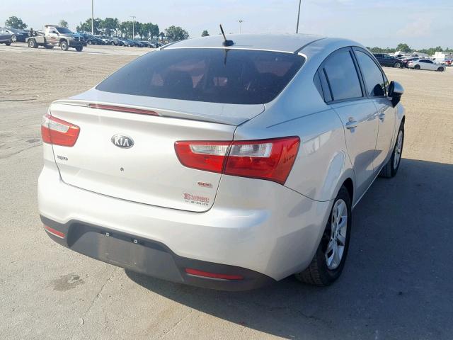 KNADM4A34D6222594 - 2013 KIA RIO LX SILVER photo 4