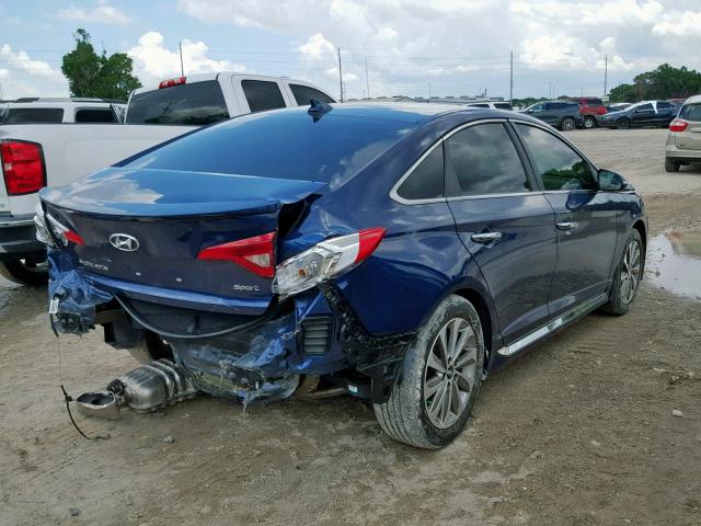 5NPE34AF2HH507486 - 2017 HYUNDAI SONATA SPO BLUE photo 4