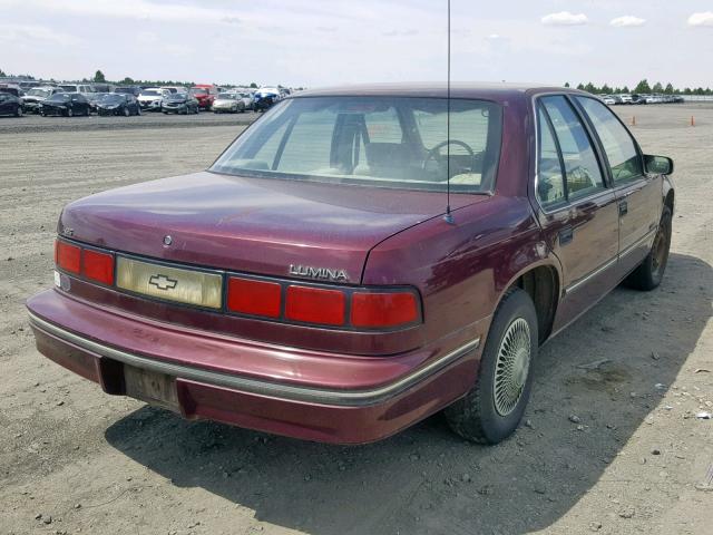 2G1WL54T6P1111419 - 1993 CHEVROLET LUMINA BURGUNDY photo 4