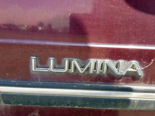 2G1WL54T6P1111419 - 1993 CHEVROLET LUMINA BURGUNDY photo 9