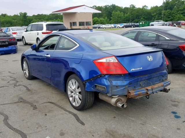 1HGCS22868A001179 - 2008 HONDA ACCORD EXL BLUE photo 3