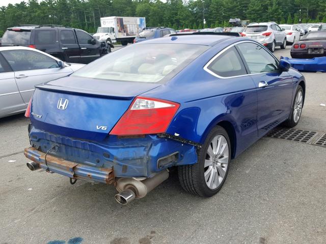 1HGCS22868A001179 - 2008 HONDA ACCORD EXL BLUE photo 4