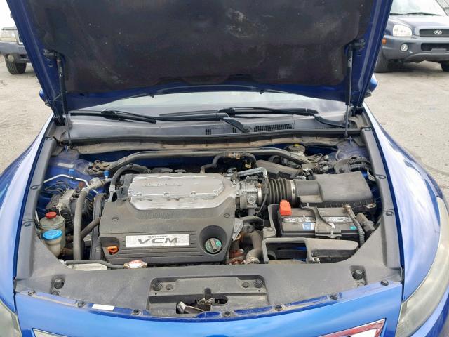 1HGCS22868A001179 - 2008 HONDA ACCORD EXL BLUE photo 7