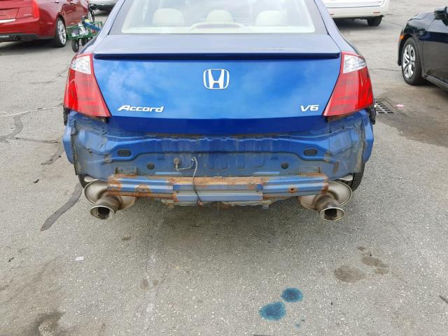 1HGCS22868A001179 - 2008 HONDA ACCORD EXL BLUE photo 9