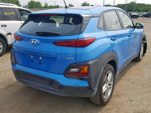 KM8K1CAA8KU254318 - 2019 HYUNDAI KONA SE BLUE photo 4