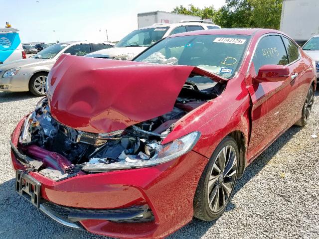 1HGCT1B80HA006336 - 2017 HONDA ACCORD EXL RED photo 2