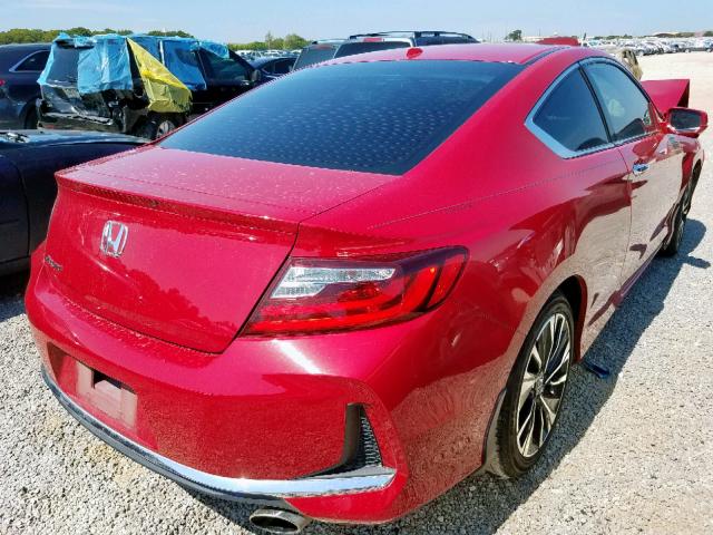 1HGCT1B80HA006336 - 2017 HONDA ACCORD EXL RED photo 4