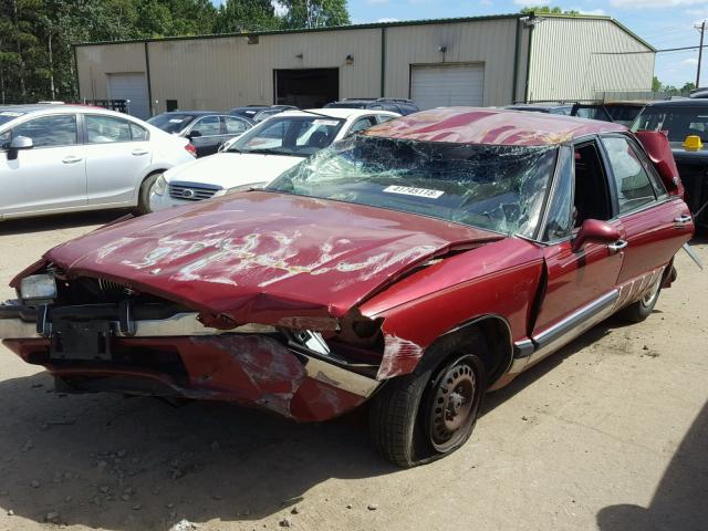 1G4CW53L0P1639851 - 1993 BUICK PARK AVENU MAROON photo 2