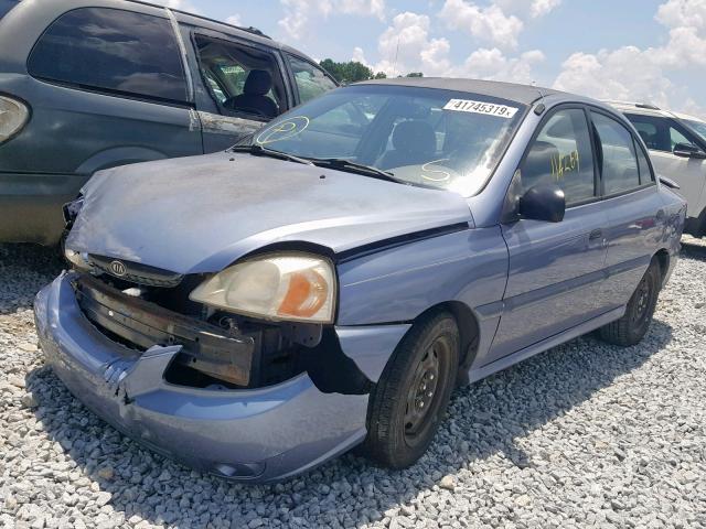 KNADC125046312861 - 2004 KIA RIO BLUE photo 2